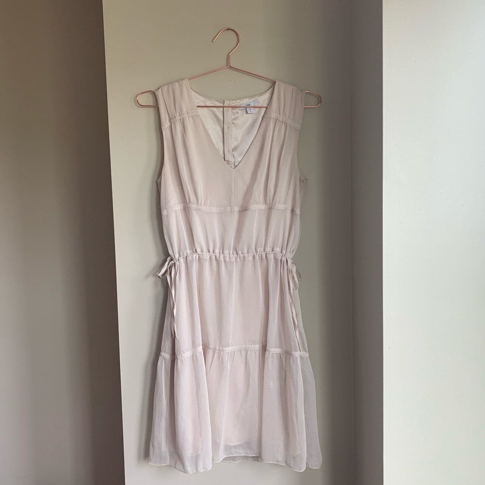Chiffon Cinched Waist Sleeveless Dress